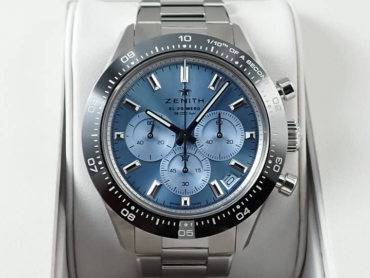 ゼニス クロノマスター スポーツ ヨシダ スペシャル エディション Ref.03.3105.3600/52.M3100 アクアブルー文字盤 未使用 THF07TUR