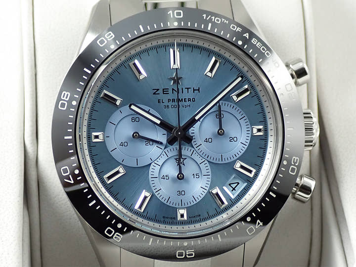 ゼニス クロノマスター スポーツ ヨシダ スペシャル エディション Ref.03.3105.3600/52.M3100 アクアブルー文字盤 未使用 FTF8Z135