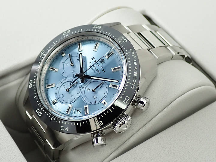 ゼニス クロノマスター スポーツ ヨシダ スペシャル エディション Ref.03.3105.3600/52.M3100 アクアブルー文字盤 未使用 FTF8Z135