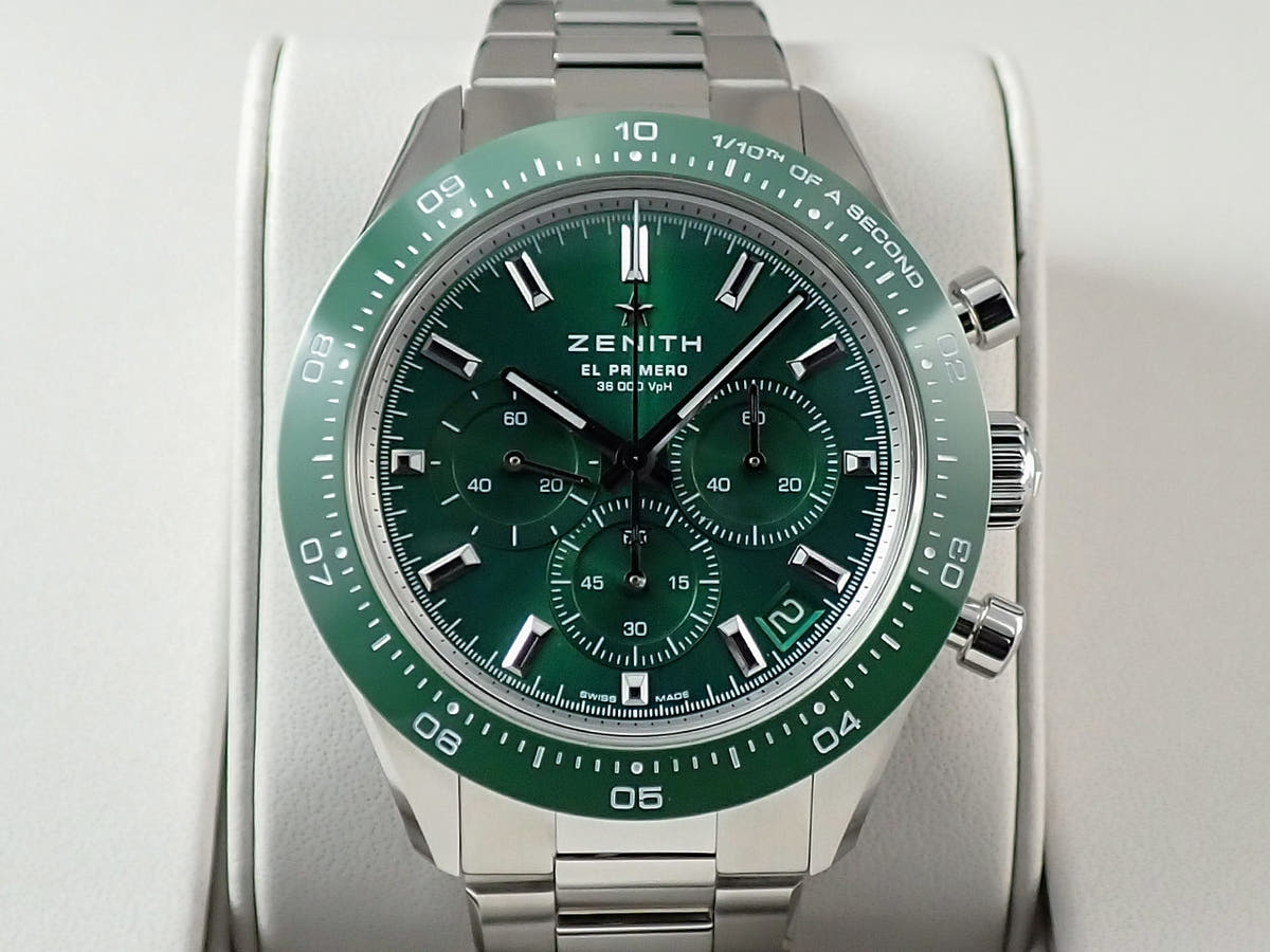 ゼニス クロノマスター スポーツ ヨシダ スペシャル Ref.03.3107.3600/56.M3100 グリーン文字盤 極美品 2CYLAHXM