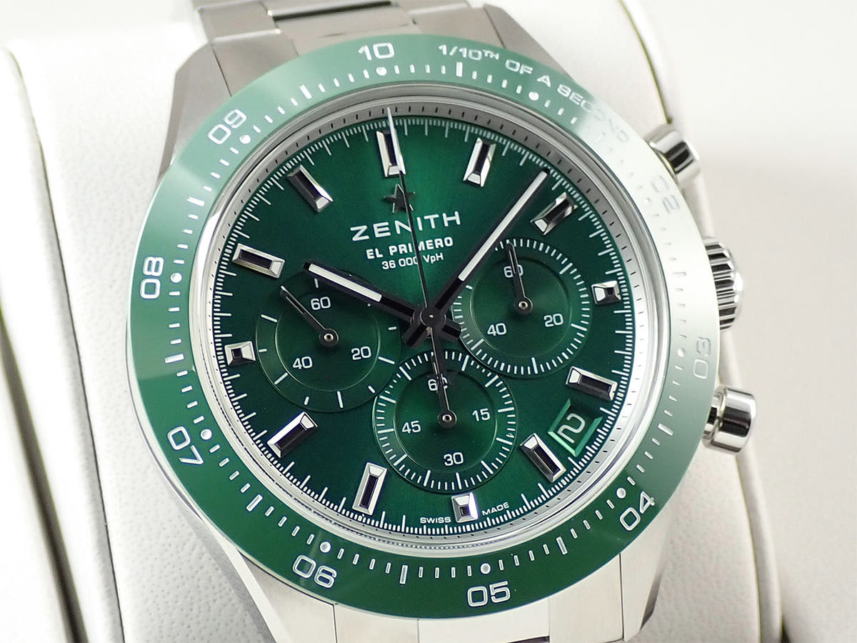ゼニス クロノマスター スポーツ ヨシダ スペシャル Ref.03.3107.3600/56.M3100 グリーン文字盤 極美品 2CYLAHXM