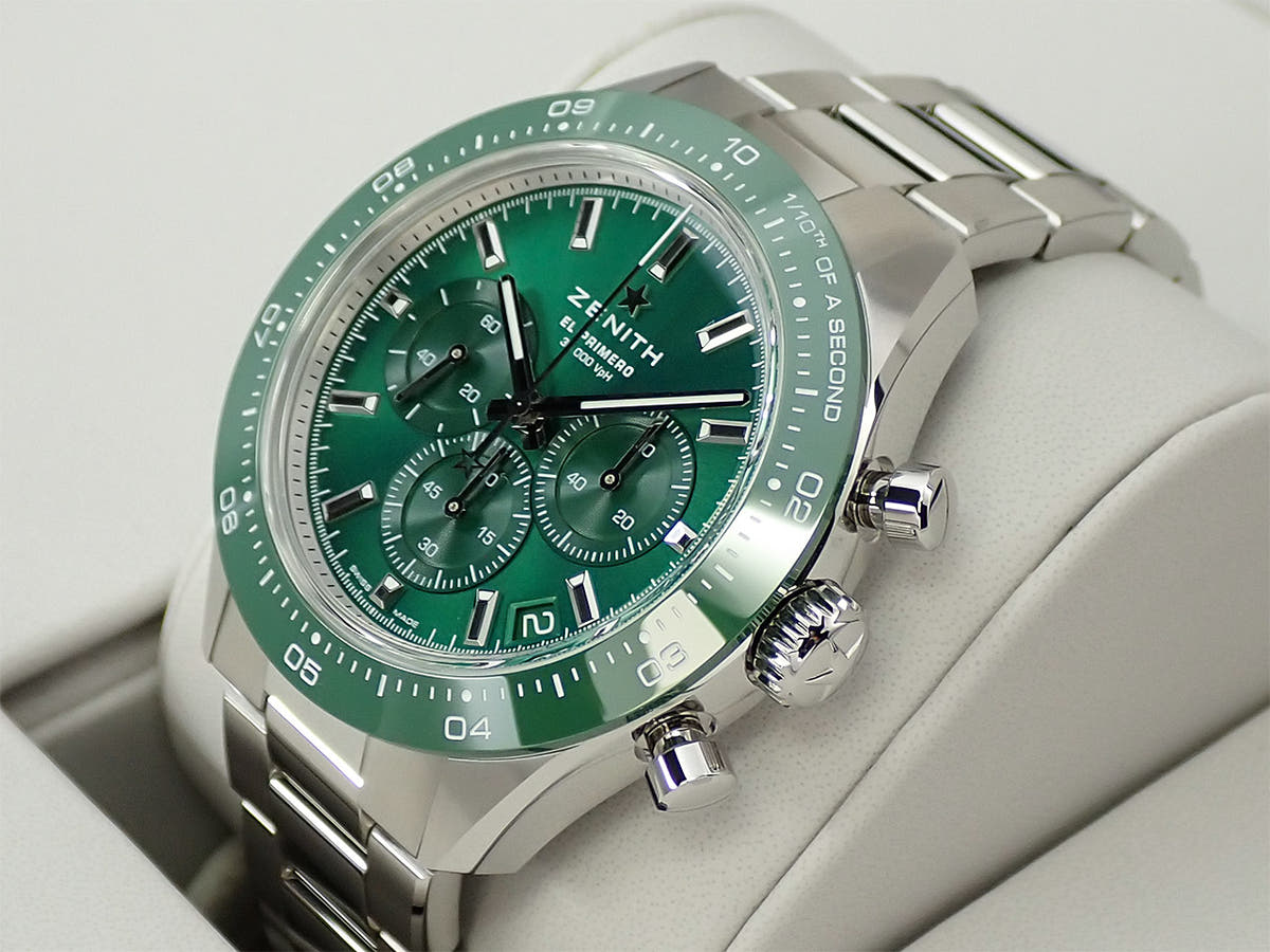 ゼニス クロノマスター スポーツ ヨシダ スペシャル Ref.03.3107.3600/56.M3100 グリーン文字盤 極美品 2CYLAHXM