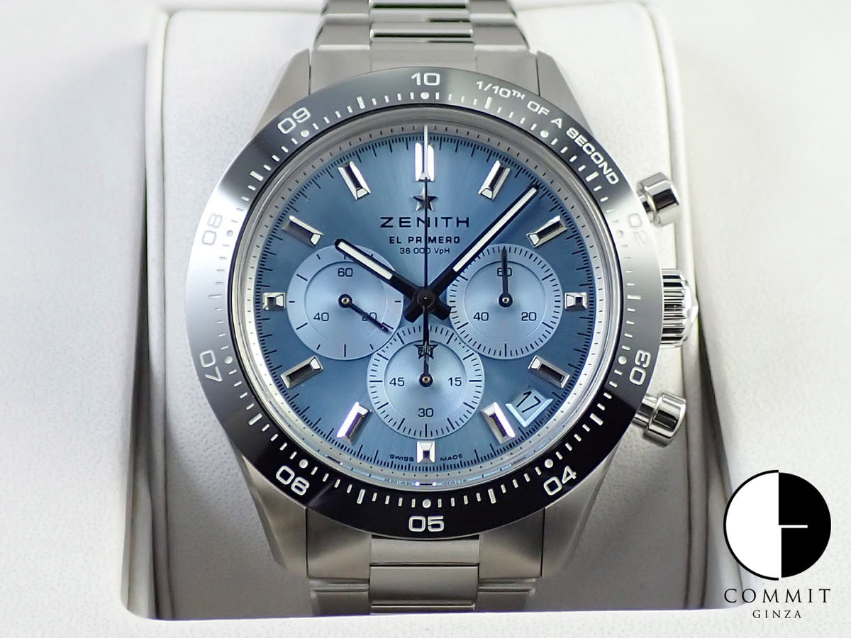 Zenith Chronomaster Sports Yoshida Special Edition Ref.03.3105.3600/52.M3100 Aqua Blue Dial Unused A4SJWFFP