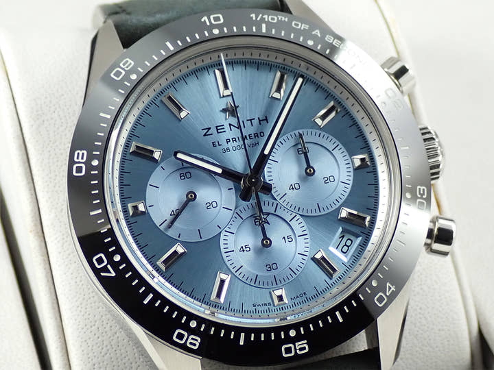 ゼニス クロノマスター スポーツ ヨシダ スペシャル エディション Ref.03.3105.3600/52.M3100 アクアブルー文字盤 美品 0LRX1VPP