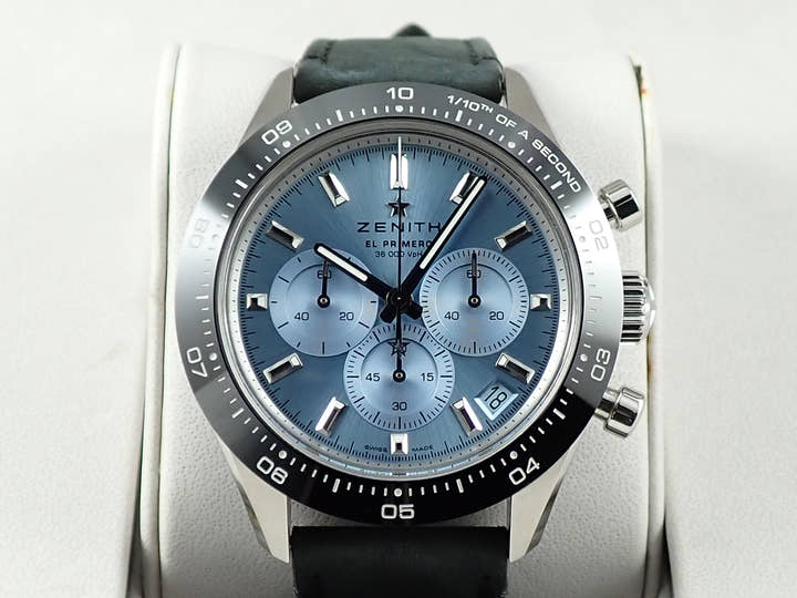 ゼニス クロノマスター スポーツ ヨシダ スペシャル エディション Ref.03.3105.3600/52.M3100 アクアブルー文字盤 美品 0LRX1VPP