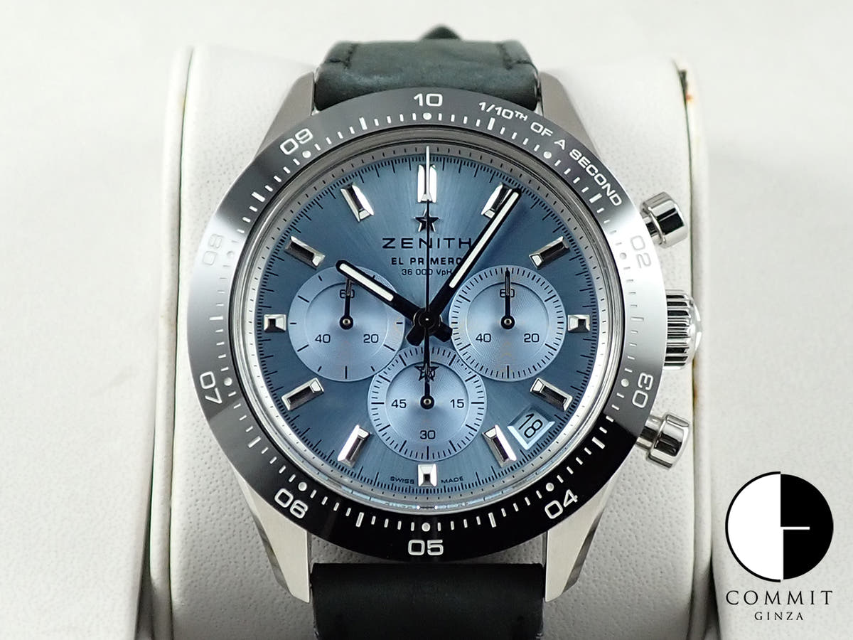 ゼニス クロノマスター スポーツ ヨシダ スペシャル エディション Ref.03.3105.3600/52.M3100 アクアブルー文字盤 美品 0LRX1VPP