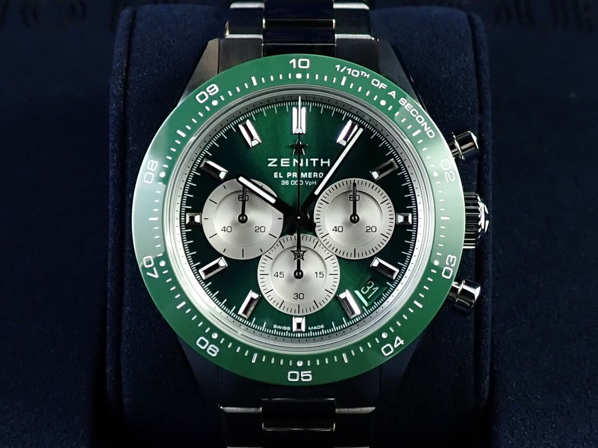 ゼニス クロノマスター スポーツ YOSHIDA SPECIAL EDITION Ref.03.3108.3600/57.M3100 グリーンラッカー文字盤 未使用 94FRSCZR