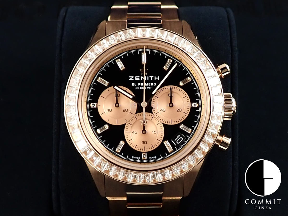 ゼニス クロノマスター スポーツ ヨシダスペシャル Ref.22.3102.3600/21.M3100 18KRG ブラックラッカー文字盤 未使用 7M8U4267