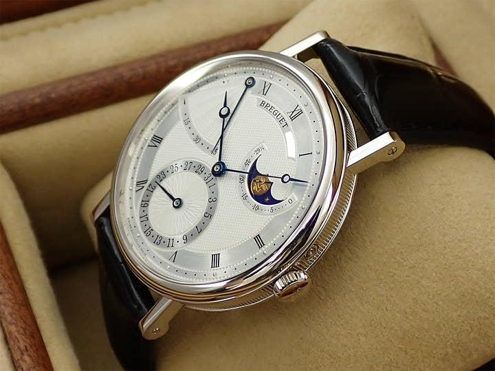 ブレゲ クラシック パワーリザーブ ムーンフェイズ Ref.7137BB/11/9V6 シルバー文字盤 中古 K3302M85