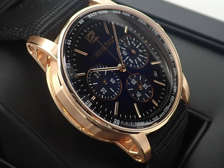 オーデマピゲ CODE 11.59 バイ オーデマ ピゲ クロノグラフ Ref.26393OR.OO.A002KB.03 ピンクゴールド ブルー文字盤