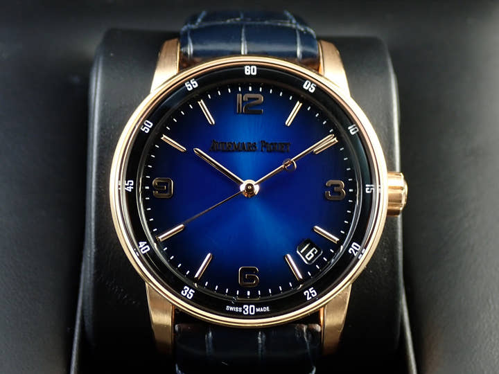 オーデマピゲ CODE 11.59 バイ オーデマ ピゲ Ref.15210OR.OO.A028CR.01 ピンクゴールド スモークブルーラッカー文字盤