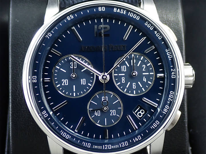 オーデマピゲ CODE 11.59 バイ オーデマ ピゲ クロノグラフ Ref.26393BC.OO.A321CR.01 ホワイトゴールド ブルーラッカー文字盤