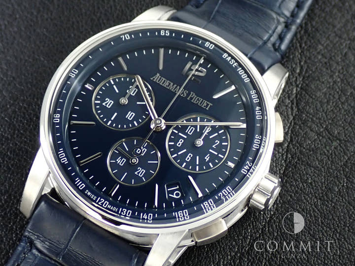 Audemars Piguet CODE 11.59 by Audemars Piguet Chronograph Ref. 26393BC.OO.A321CR.01 White Gold Blue Lacquer Dial