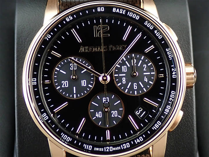 オーデマピゲ CODE 11.59 バイ オーデマ ピゲ クロノグラフ Ref.26393OR.OO.A002KB.01 ピンクゴールド ブラックラッカー文字盤