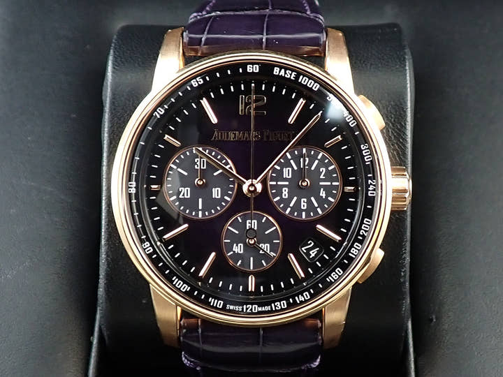 オーデマピゲ CODE 11.59 バイ オーデマ ピゲ クロノグラフ Ref.26393OR.OO.A616VE.01 ピンクゴールド パープル文字盤