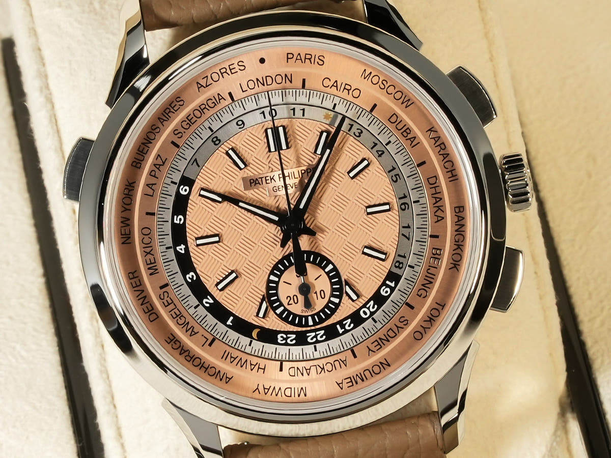 パテックフィリップ コンプリケーション ワールドタイム クロノグラフ Ref.5935A-001 ローズゴールドメッキ オパーリン文字盤 未使用 KT48UXJ0