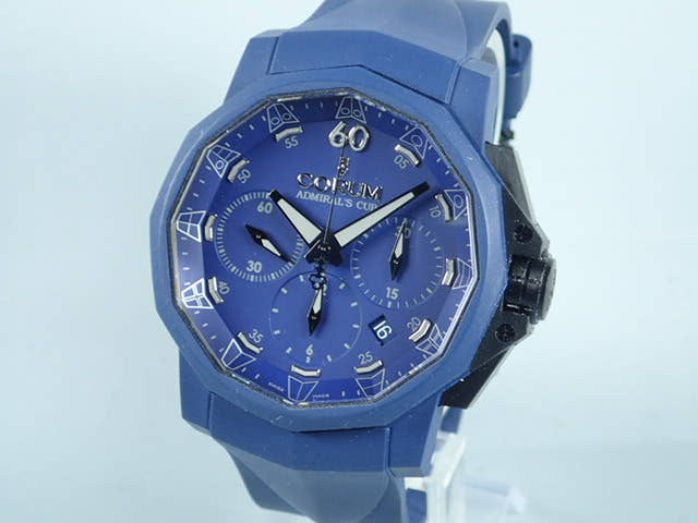 コルム アドミラルズカップ Ref.753.807.02/F373AB21 ブルー文字盤 美品 corum