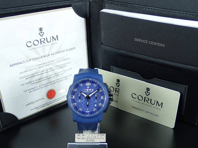 コルム アドミラルズカップ Ref.753.807.02/F373AB21 ブルー文字盤 美品 corum