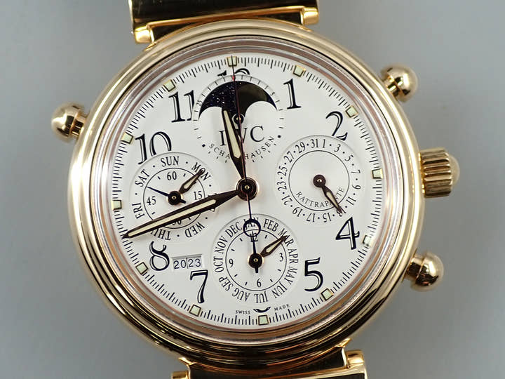 IWC ダ ヴィンチ パーペチュアルカレンダー クロノグラフ ラトラパンテ Ref.3754-003 ホワイト文字盤 中古 KF552710