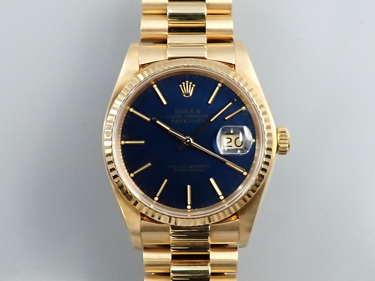 ロレックス デイトジャスト Ref.16018 ブルー文字盤 中古 6WS60H5Z