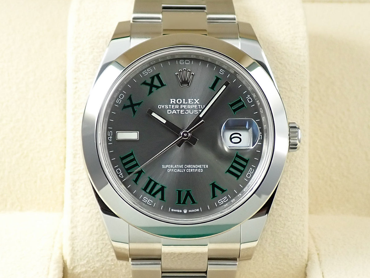 ロレックス デイトジャスト41 Ref.126300 SS スレートローマン文字盤 オイスターブレスレット 極美品 194J6748