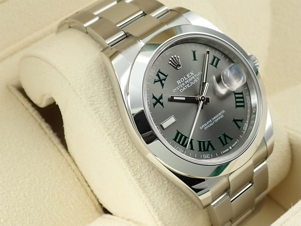 ロレックス デイトジャスト41 Ref.126300 SS スレートローマン文字盤 オイスターブレスレット 極美品 194J6748