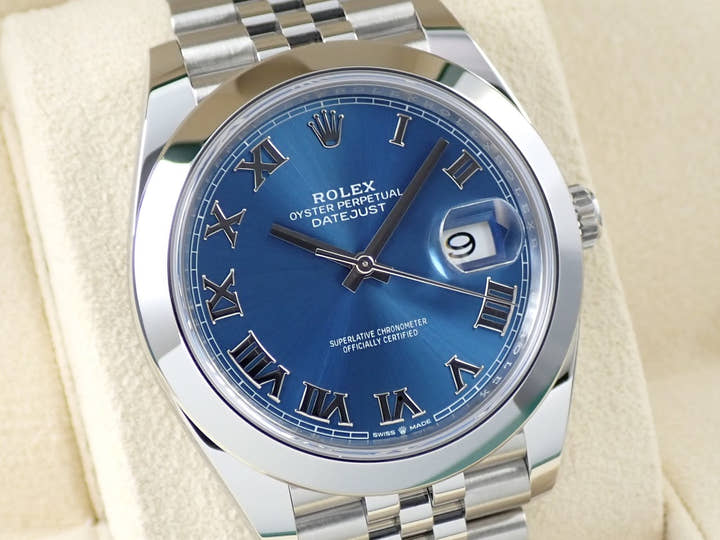 ロレックス デイトジャスト41 Ref.126300 ステンレススチール アズーロブルー文字盤 ジュビリーブレスレット