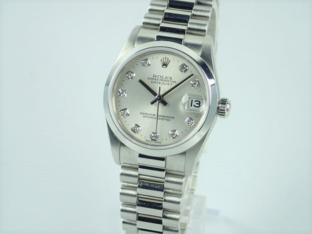 Rolex Datejust Silver 10P Diamond