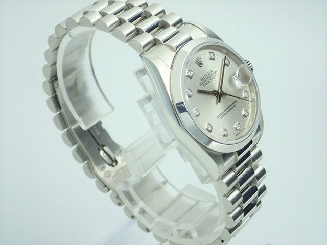 Rolex Datejust Silver 10P Diamond