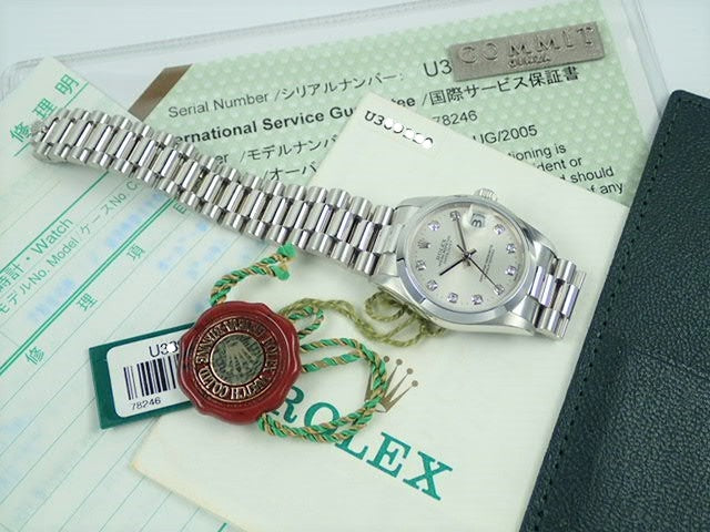 Rolex Datejust Silver 10P Diamond