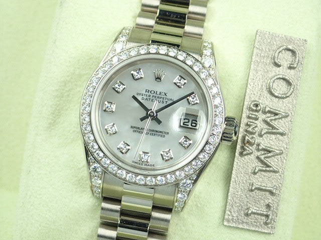 Rolex Datejust White Shell 10P Diamond Ladies