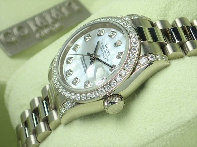 ロレックス デイトジャスト Ref.179159NG ホワイトシェル文字盤 中古 datejust-106 プレジデントブレスレット