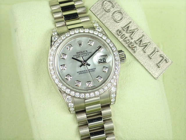 ロレックス デイトジャスト Ref.179159NG ホワイトシェル文字盤 中古 datejust-106 プレジデントブレスレット