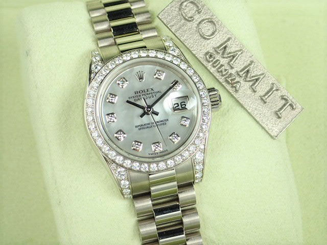 Rolex Datejust White Shell 10P Diamond Ladies