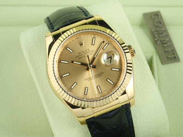 ロレックス デイトジャスト Ref.116138 シャンパン文字盤 中古 datejust-112 革ベルト