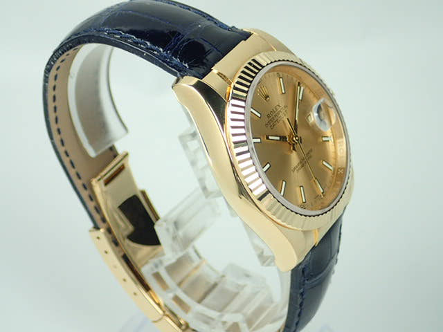 ロレックス デイトジャスト Ref.116138 シャンパン文字盤 中古 datejust-112 革ベルト