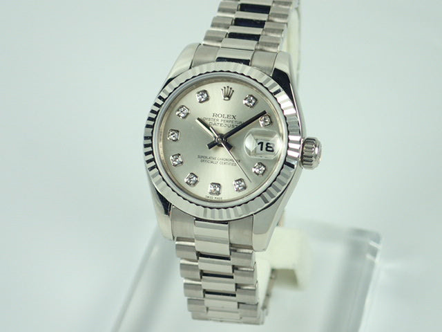 Rolex Datejust Silver 10P Diamond Dial Ladies