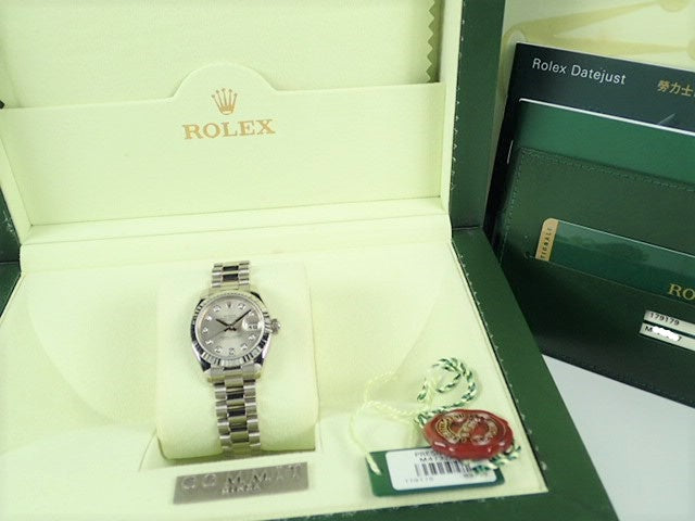 Rolex Datejust Silver 10P Diamond Dial Ladies