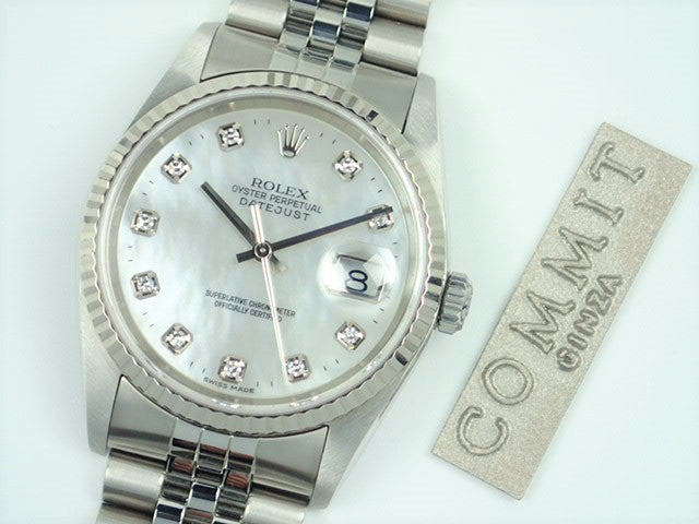 Rolex Datejust White Shell 10P Diamond Y Series