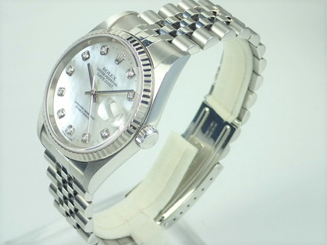 Rolex Datejust White Shell 10P Diamond Y Series