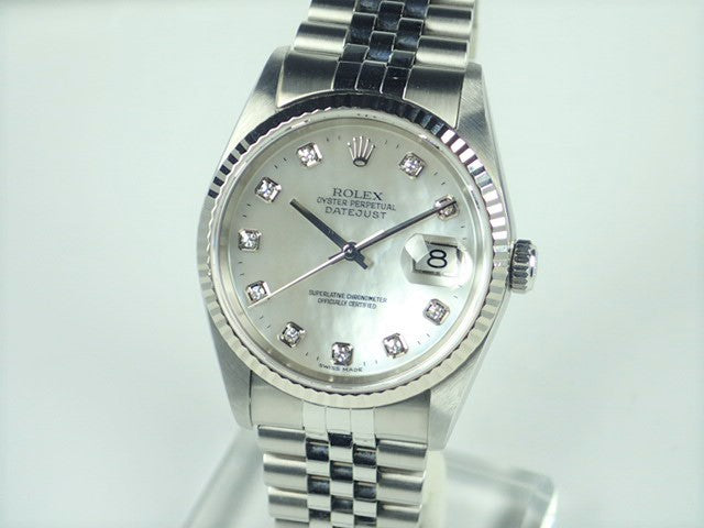 Rolex Datejust White Shell 10P Diamond Y Series