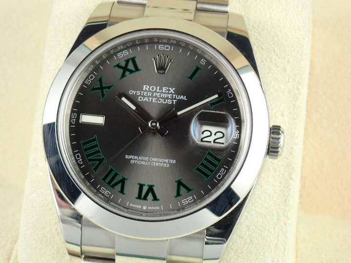 ロレックス デイトジャスト Ref.126300 スレートグレーローマン文字盤 中古 datejust-123
