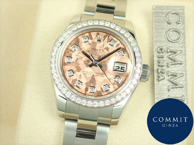 ロレックス デイトジャスト Ref.179384G ステンレススチール/ホワイトゴールド ピンククリスタル文字盤 中古 datejust-126