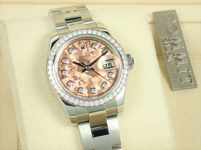ロレックス デイトジャスト Ref.179384G ステンレススチール/ホワイトゴールド ピンククリスタル文字盤 中古 datejust-126