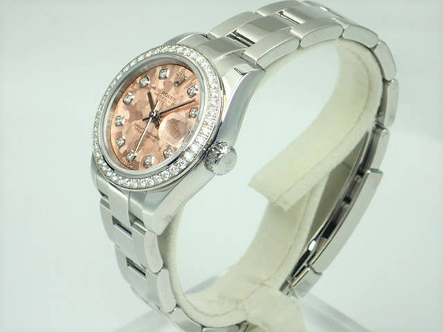 ロレックス デイトジャスト Ref.179384G ステンレススチール/ホワイトゴールド ピンククリスタル文字盤 中古 datejust-126