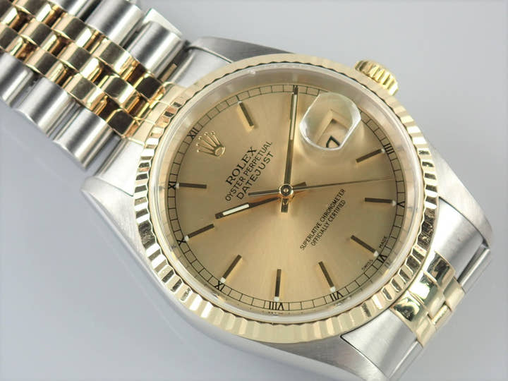 ロレックス デイトジャスト Ref.16233 シャンパン文字盤 中古 datejust-133 ジュビリーブレスレット