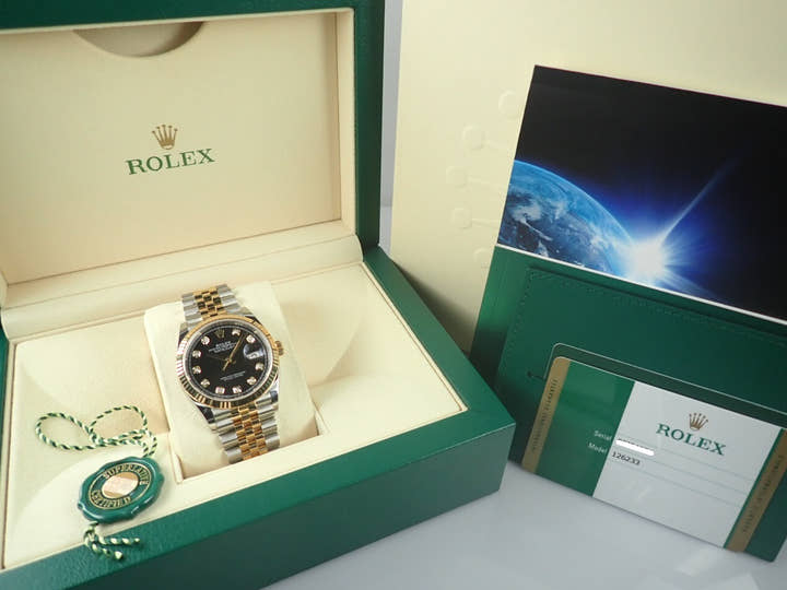ロレックス デイトジャスト Ref.126233G ブラック文字盤 美品 datejust-136 ジュビリーブレスレット