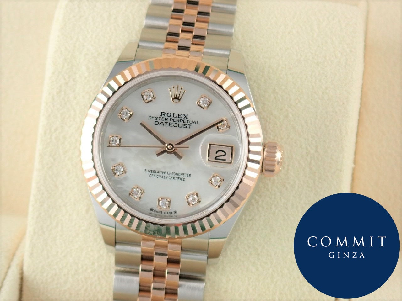 Rolex Datejust 28 White Shell 10P Diamond Index Ladies [Unused]