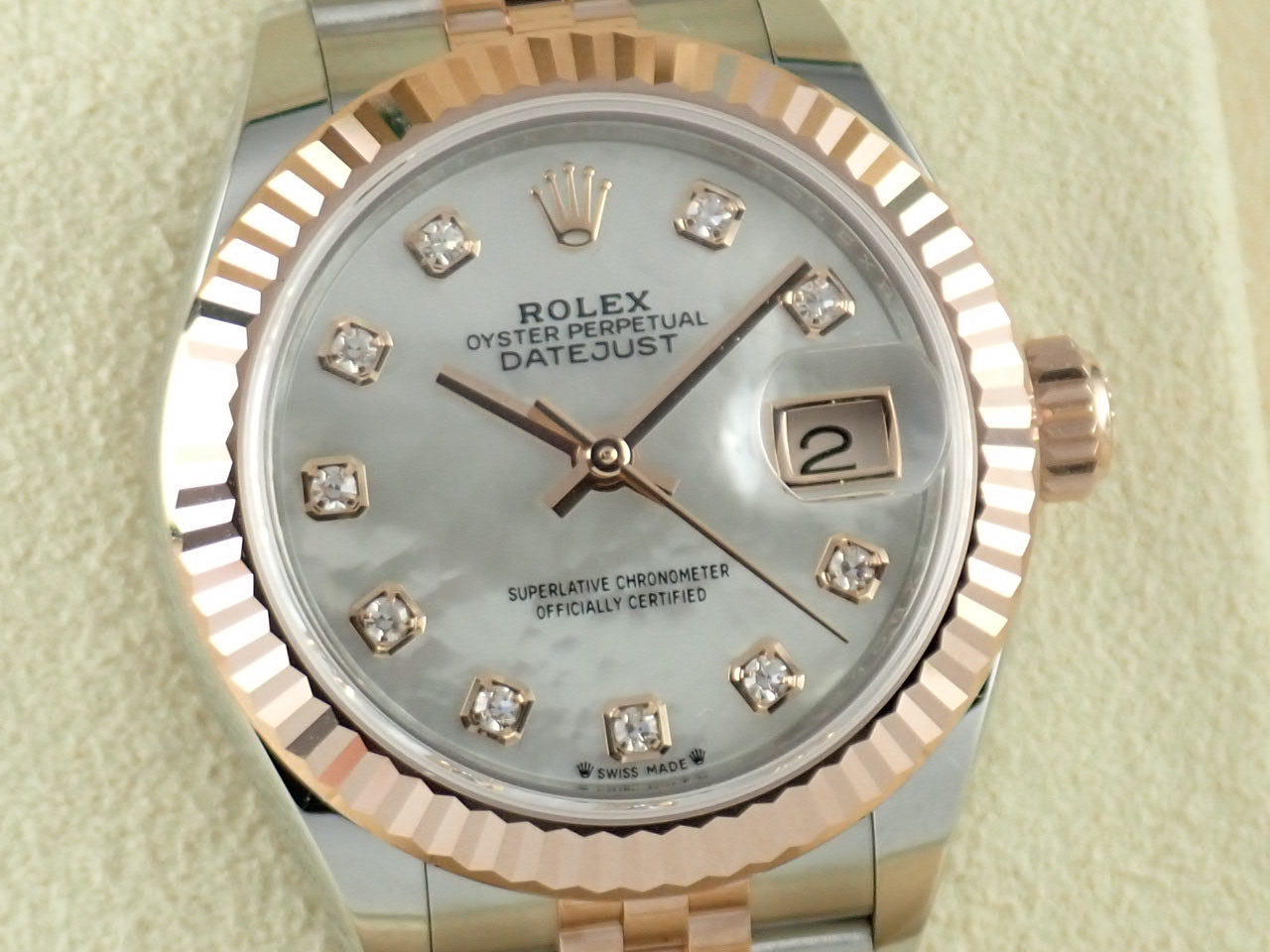 Rolex Datejust 28 White Shell 10P Diamond Index Ladies [Unused]