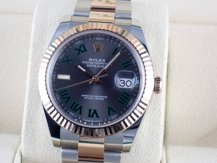 ロレックス デイトジャスト Ref.126331 グレー/グリーン文字盤 中古 datejust-143